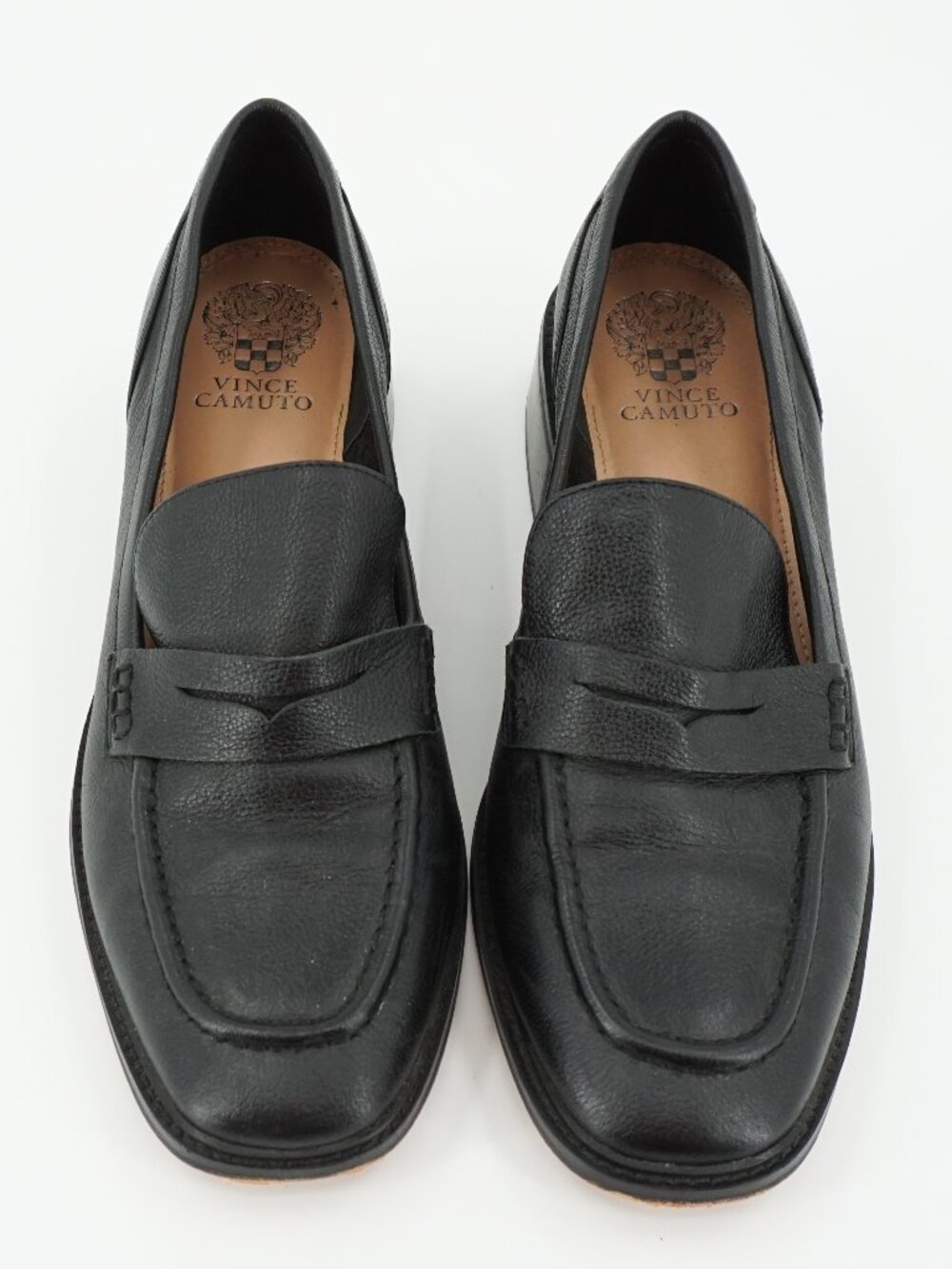 Vince Camuto Enachel Heeled Leather Loafer ~ Black WOMENS SIZE 10M
